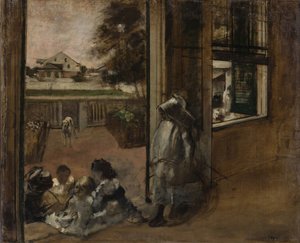 Courtyard of a House in New Orleans by Edgar Degas