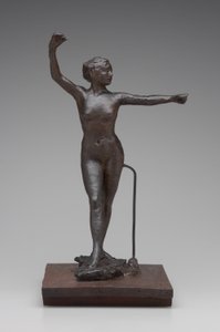Dancer Ready to Dance with Her Right Foot Forward