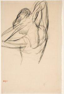Dancer, Half-Body, Arms Crossed Behind Her Head, c.1890 by Edgar Degas