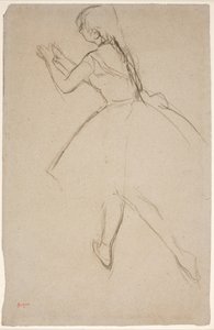 Dancer in Walking Position with Arms Stretched Forward