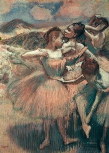 Dancers, Salmon Skirts by Edgar Degas