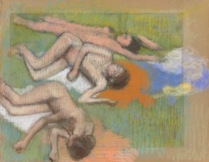 After the Bath, Three Nude Women, circa 1890-1895 by Edgar Degas