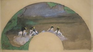 Fan - Dancers on the Stage by Edgar Degas