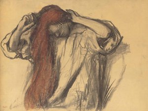 Woman Combing Her Hair by Edgar Degas