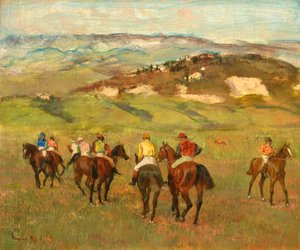 Jockeys on Horseback before Distant Hills, 1884