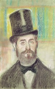 Man in an Opera Hat by Edgar Degas