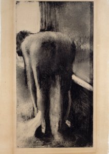 Naked Woman Washing Her Feet Near Her Bathtub