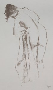 Nude Woman with Towel, Standing by Edgar Degas