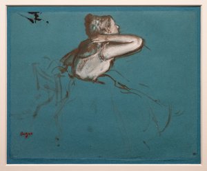 Sitting dancer turned to the right (study for the seated figure of “Repetition de ballet sur la scène”)