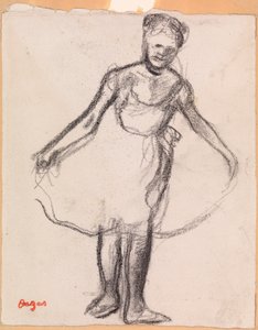 Standing Dancer Holding Tutu Skirt