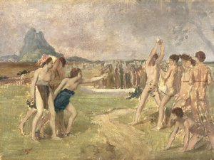 Study for The Young Spartans Exercising by Edgar Degas