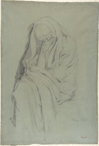 Study for Old Italian Woman (recto); Drapery Study (verso) by Edgar Degas