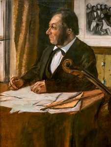 The cellist Louis-Marie Pilet (detail) by Edgar Degas