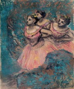 Three Dancers in Red by Edgar Degas