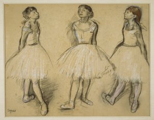 Three Studies of a Dancer in Fourth Position by Edgar Degas