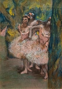 Three Dancers in Salmon Skirts