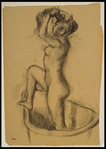 Woman Standing in a Bathtub