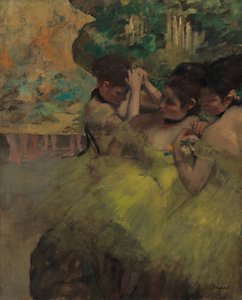Yellow Dancers In the Wings, 1874-76 by Edgar Degas