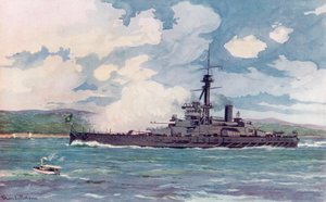 The Brazilian Super-Dreadnought "Minas Geraes" Nearing Rio