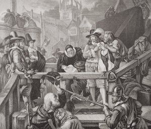 The Marquis of Montrose at the place of execution in the High Street of Edinburgh in 1650