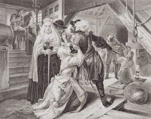 The arrest of Alice Lisle for sheltering fugitives from the Battle of Sedgemoor in 1685