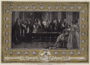 Her Majesty the Queen Investing the Emperor Napoleon III with the Order of the Garter at Windsor Castle, April 1855 by Edgar Melville Ward