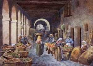 Northern Spain: Salamanca, Arcades in the Plaza de la Verdura by Edgar T. A. Wigram