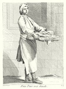 Pastry Seller (engraving) by Edmé (after) Bouchardon