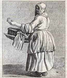 The Baked Apple Merchant - Small Trade of Paris (Studies Taken from the Lower People, or the Cries of Paris) - engraving by Edme Bouchardon by Edmé Bouchardon