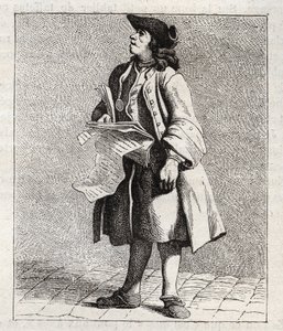 The Lottery Winner Announcer - engraving by Edme Bouchardon (1698-1762) by Edmé Bouchardon