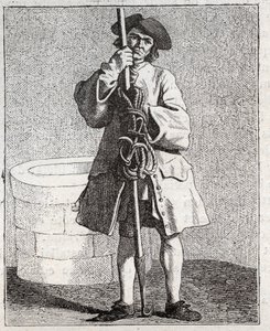 The Well Cleaner - Small Trade of Paris (Studies Taken from the Lower People, or the Cries of Paris) - engraving by Edme Bouchardon by Edmé Bouchardon