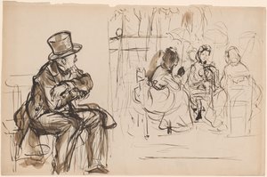 Scene at a Paris Cafe by Edme Alexis Alfred Dehodencq