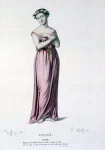 The character of Psyche in the tragi comedie and ballet Psyche, Moliere et Corneille (Collection of plays of Corneille) drawing by Geffroy, engraving by L. Wolff - ed. Laplace, Sanchez et Cie, Paris 1884 by Edmond Aime Florentin Geffroy