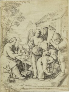 Photoreproduction of the Engraving The Shavings by Hieronymus Wierix by Edmond Fierlants