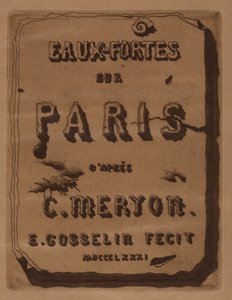 Title of the Etchings on Paris: Cover, 1871 by Edmond Gosselin