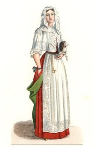 French woman in morning dress by Edmond Lechevallier Chevignard