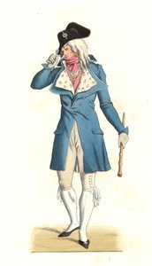 Young French Man Born in the Fashion of the Incrediables of the 18th Century, After a Painting by Carle Vernet (1758-1836), Lithography from an Illustration by Edmond Lechevallier-Chevignard (1825-1902), from 