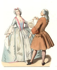 Dance Master and a Young Venetian, Dance Lesson in Italy 18th Century by Edmond Lechevallier Chevignard