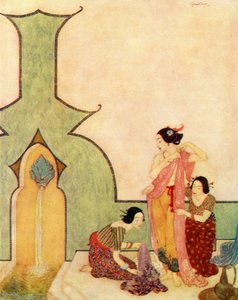 The Lady of Bedr-el-Budur Cometh to the Bath, Illustration from 