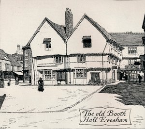 The old Booth Hall, Evesham, 19th century