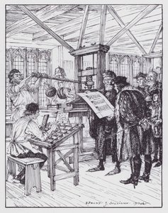 William Caxton in his printing shop by Edmund Joseph (after) Sullivan