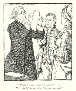 Illustration for The Vicar of Wakefield by Oliver Goldsmith by Edmund Joseph Sullivan