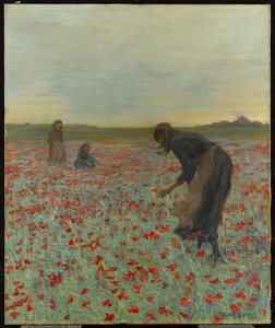 Girls in a Poppy Field by Edmund Montague Morris
