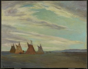 Indian Encampment on Prairie by Edmund Montague Morris