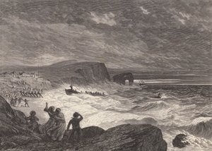 Beaching the lifeboat by Edmund Morison (after) Wimperis