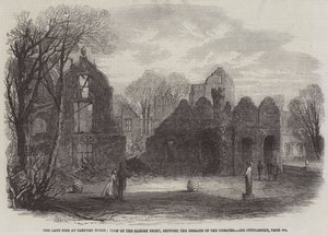 The Late Fire at Campden House, View of the Garden Front by Edmund Morison Wimperis