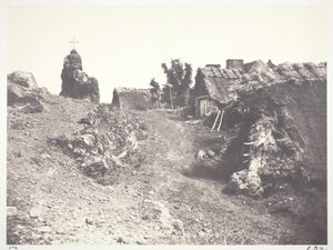 Chaumieres en Auvergne, with a Calvary by Édouard Baldus