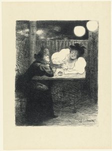 Two Women Drinking Absinthe at a Table in a Café (Les Femmes à l
