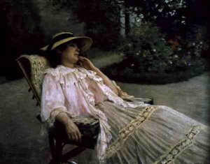 Mrs Debat-Ponsan on the Terrace at Nazelles