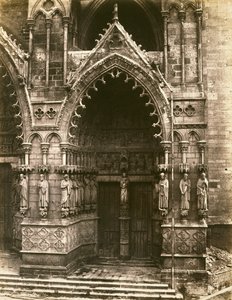 Porte de la Vierge, Amiens Cathedral, c.1856 by Edouard Denis Baldus